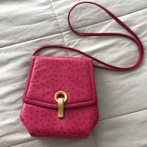 Adorable Vintage Ostrich Leather